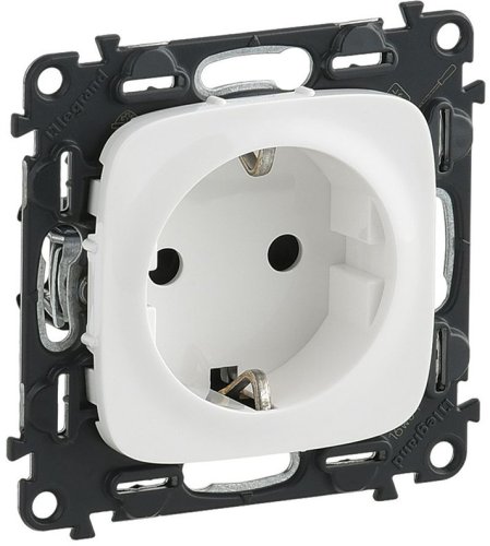 Розетка с заземлением без рамки Legrand Valena Allure 1-м. белый картинка